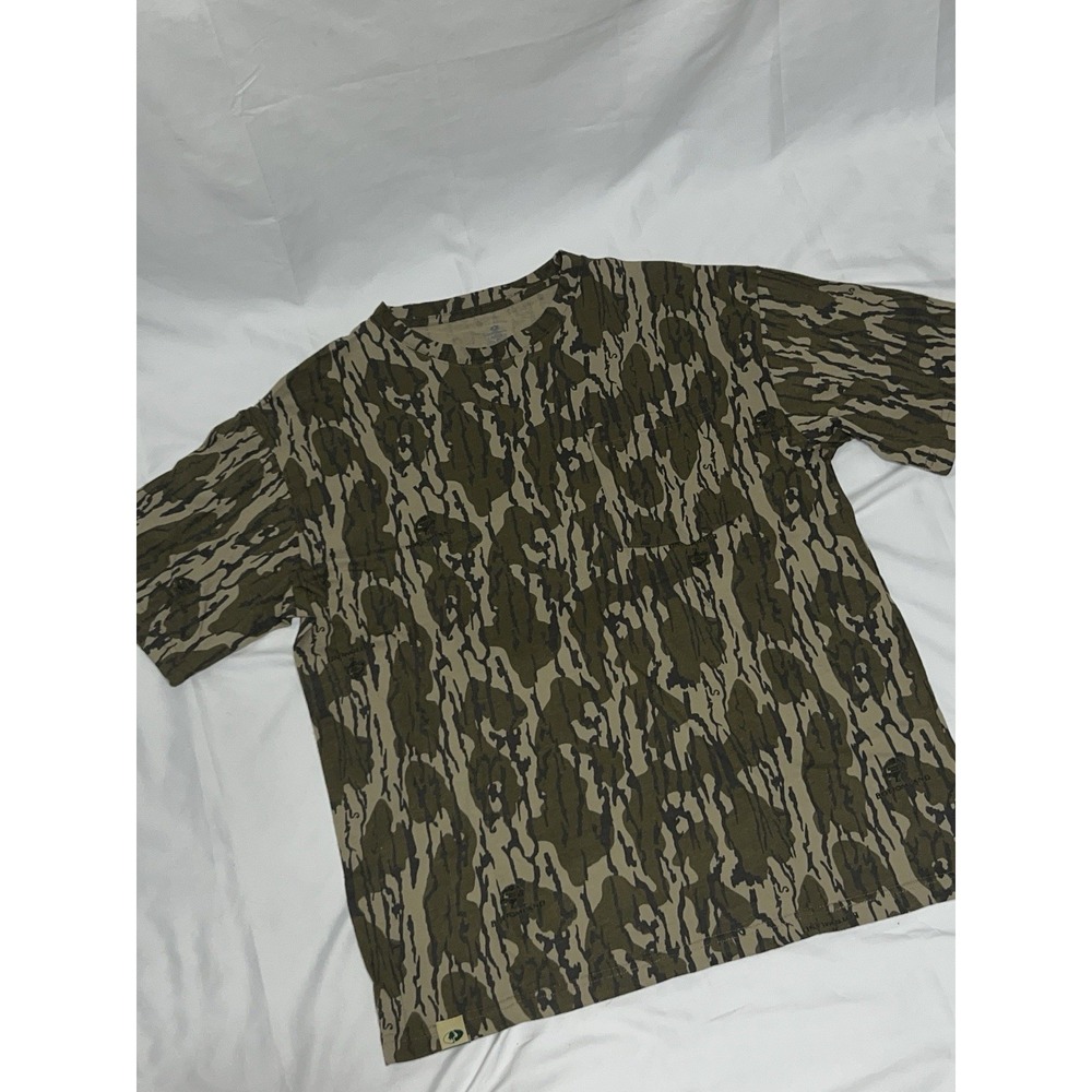 Mossy Oak Bottomland Camo 100% Cotton T Shirt Mens Large Short Sleeve Tee